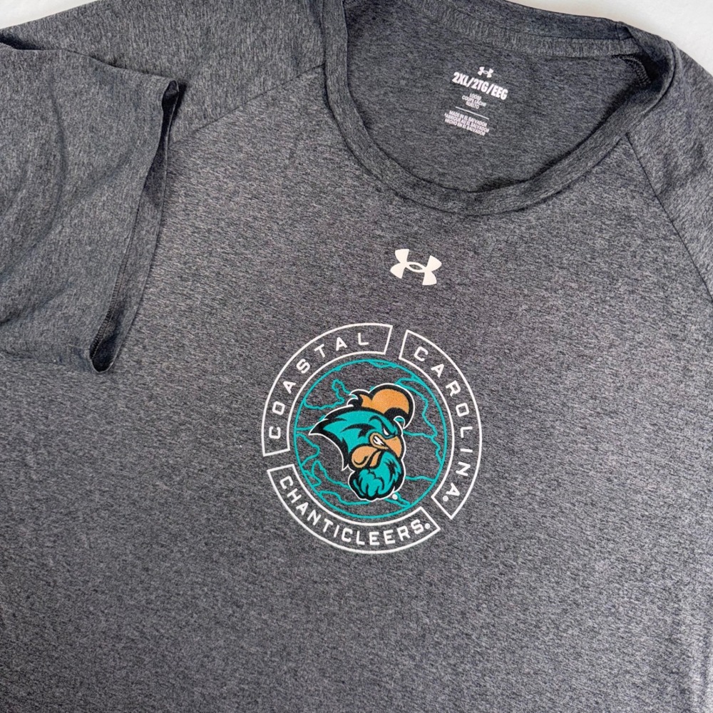 Under Armour Coastal Carolina Chanticleers Shirt Mens XL Gray Heather Graphic